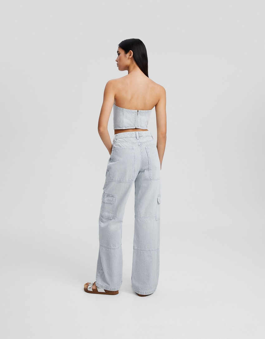 calça cargo listrada