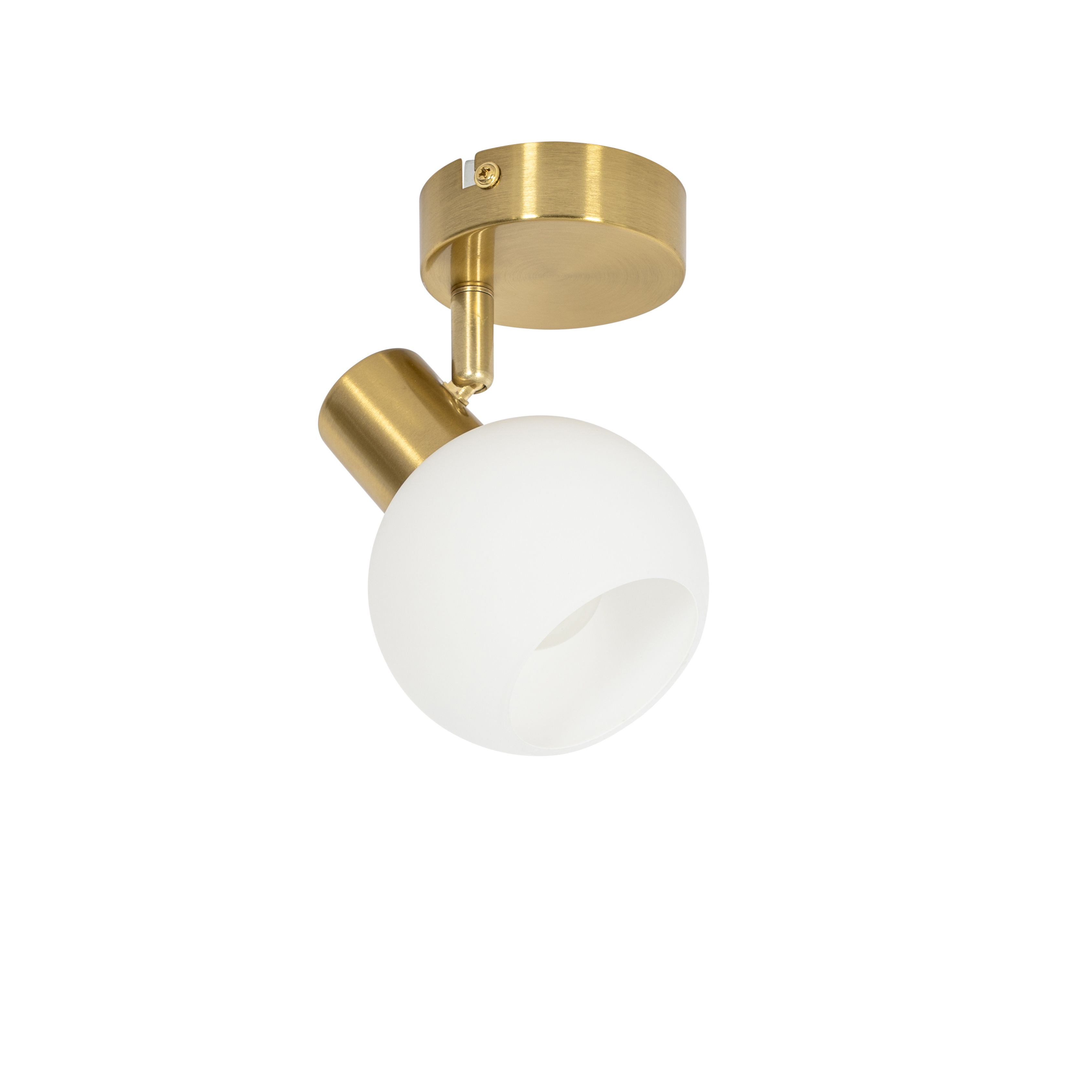Art Deco spot goud met opaal glas verstelbaar - Anouk