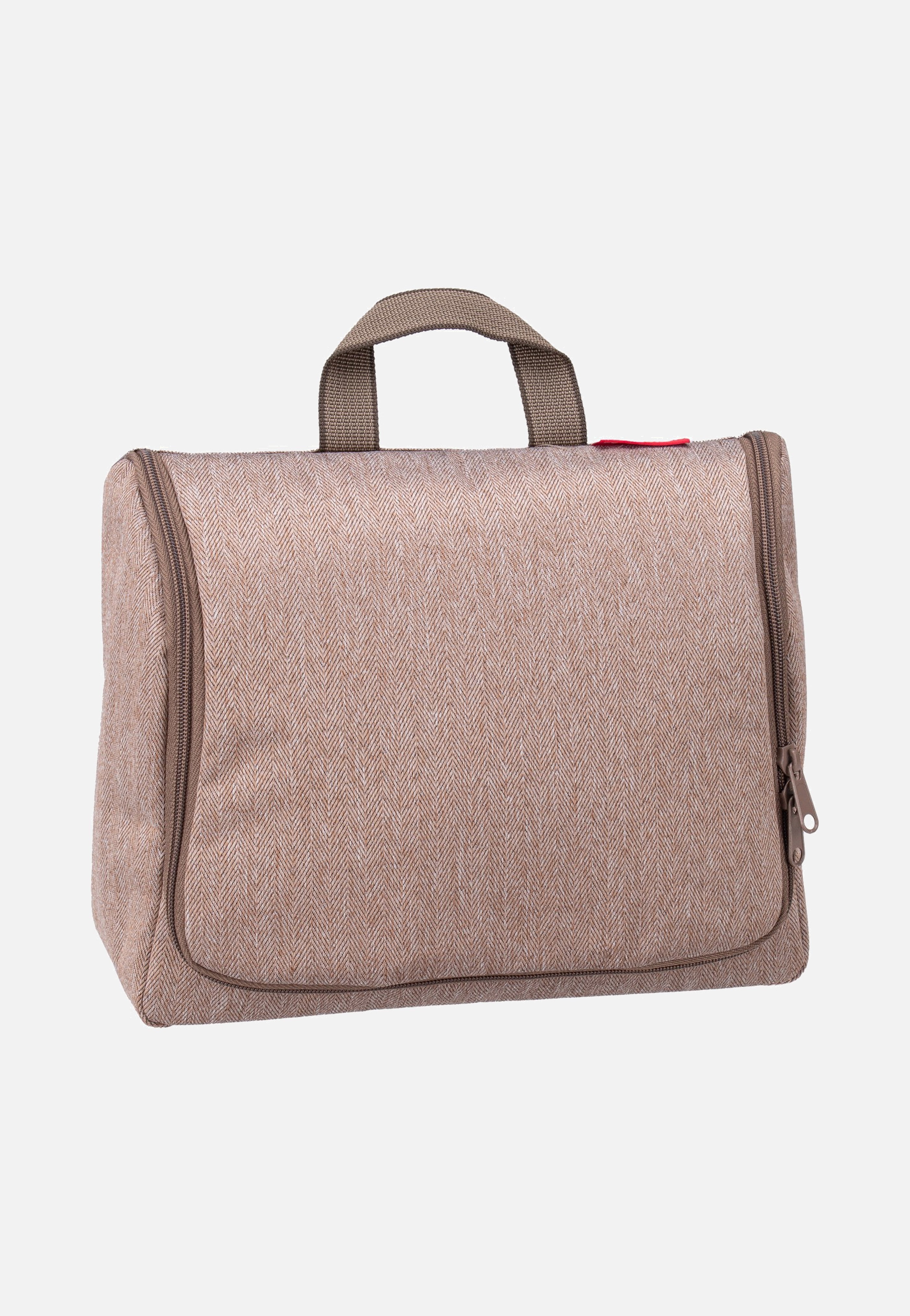 toiletbag XL Herringbone Mokka - Kosmetikkoffer
