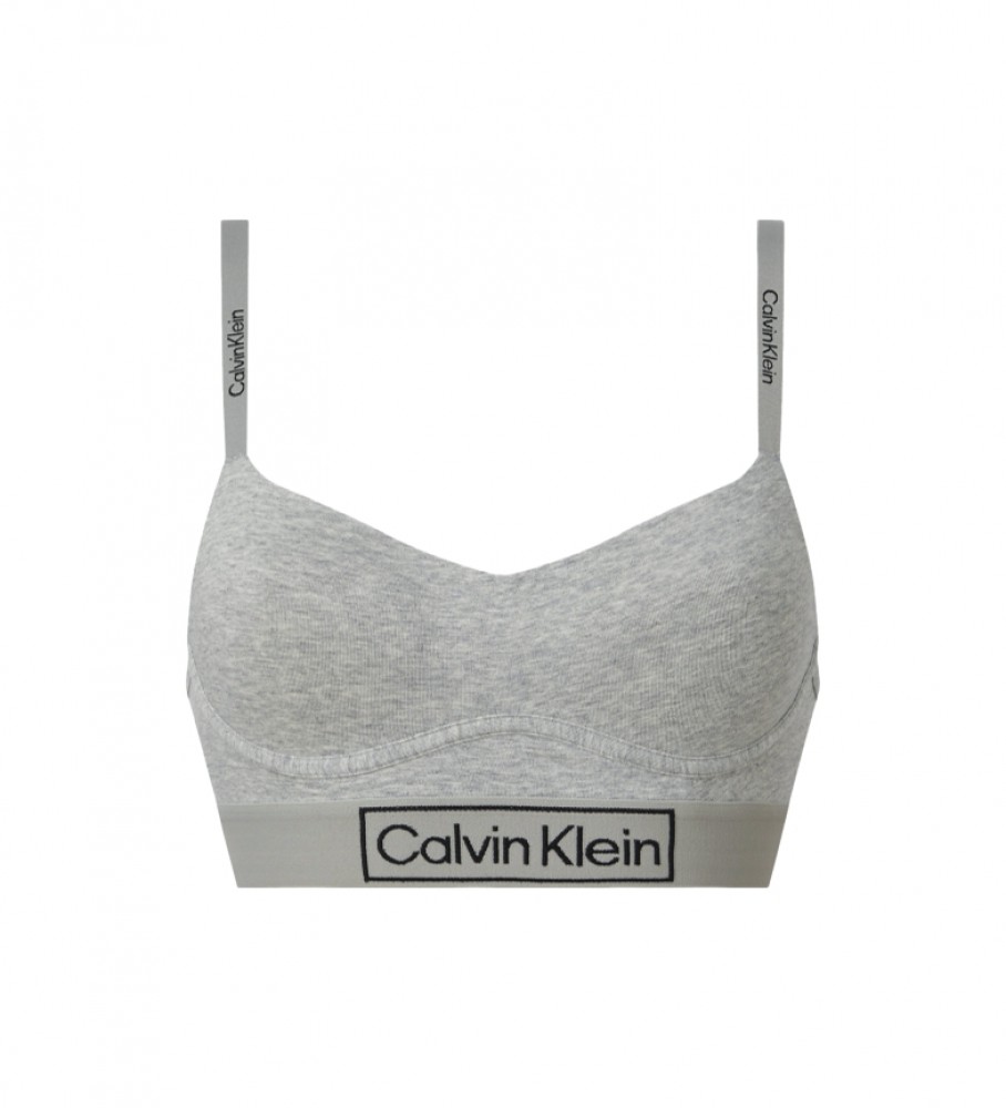 Sutiã Calvin Klein Reimagined Heritage Logo cinza
