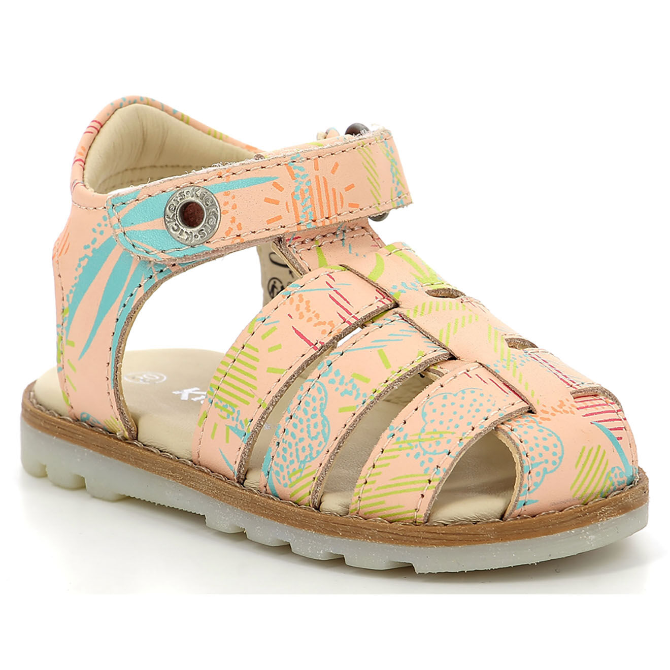 Kickers Sandales en Cuir Nonosti rose/sunshine