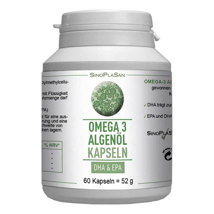Omega-3 Algenöl DHA + EPA Kapseln, 60 St