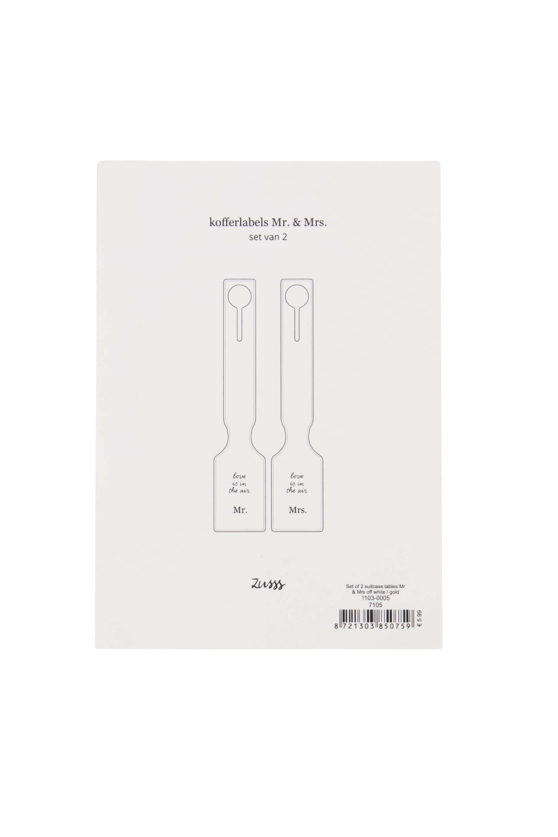 set van 2 kofferlabels Mr & Mrs