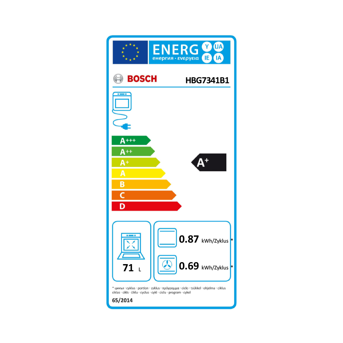 Bosch HBG7341B1 Einbau-Backofen 230V