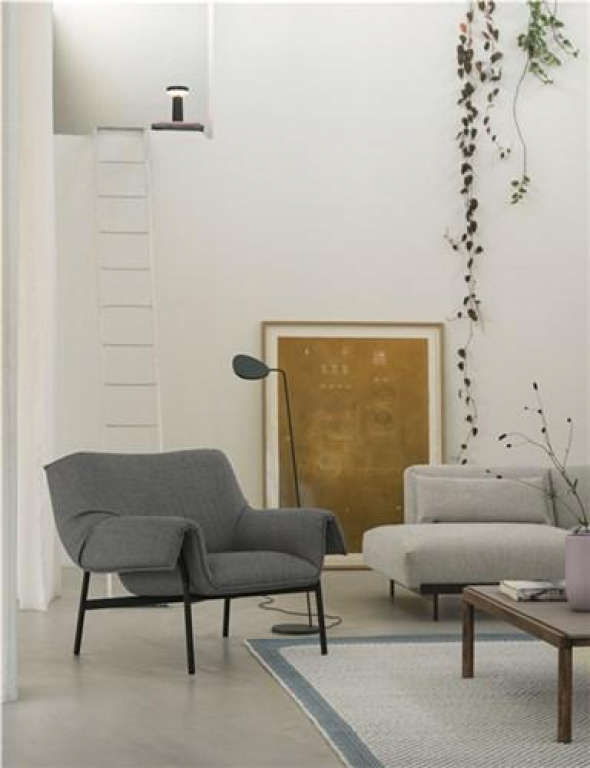 Muuto Couple salontafel 40x84 plain donker eiken pale blue