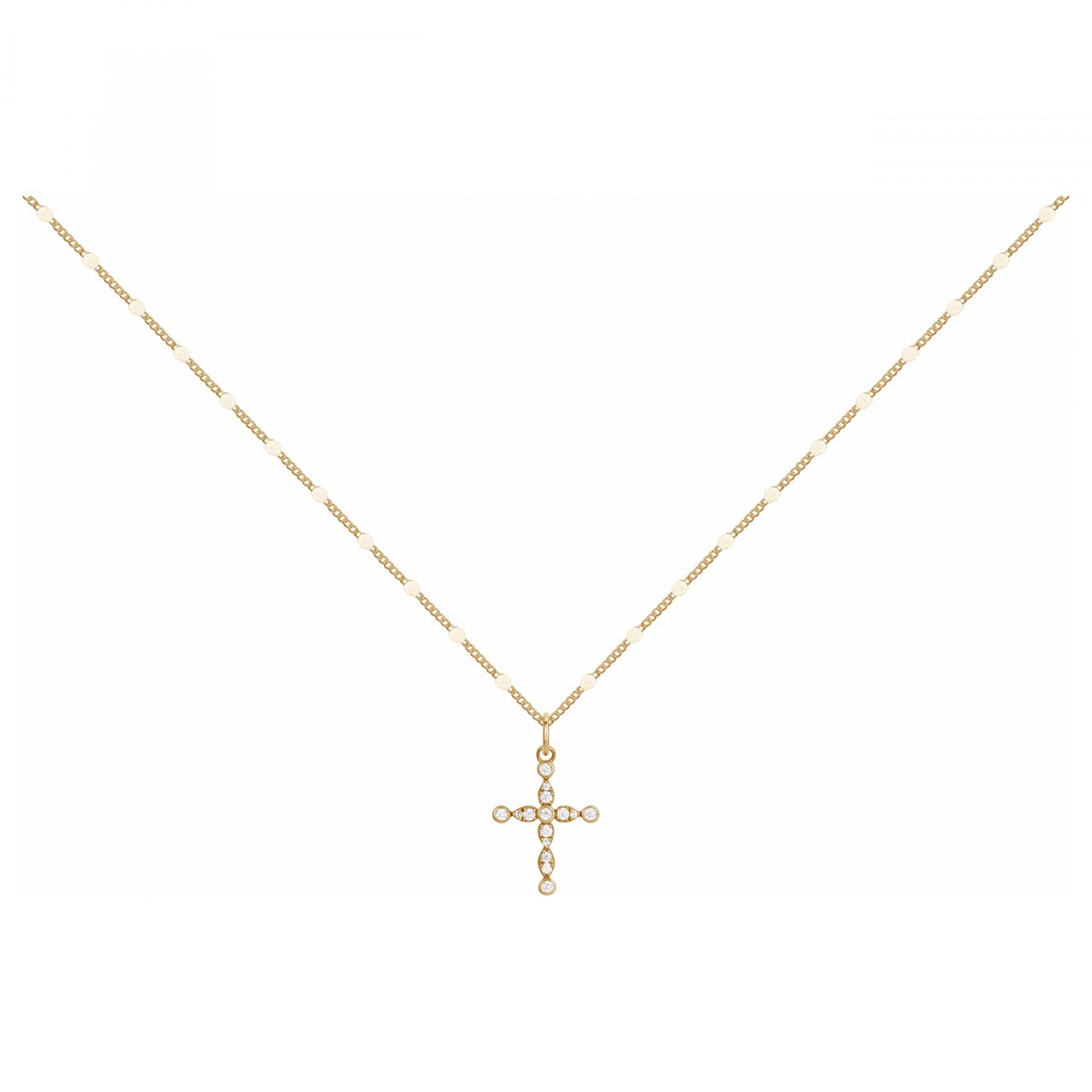 Collier en Plaqué Or avec oxyde de zirconium blanc