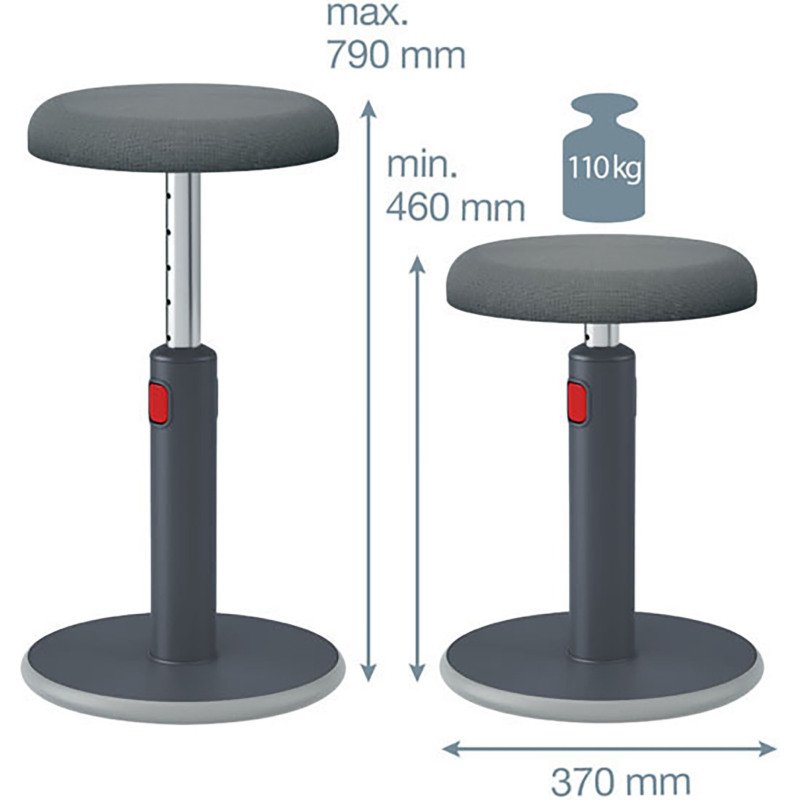 Tabouret ergonomique assis-debout - gris - Leitz Ergo