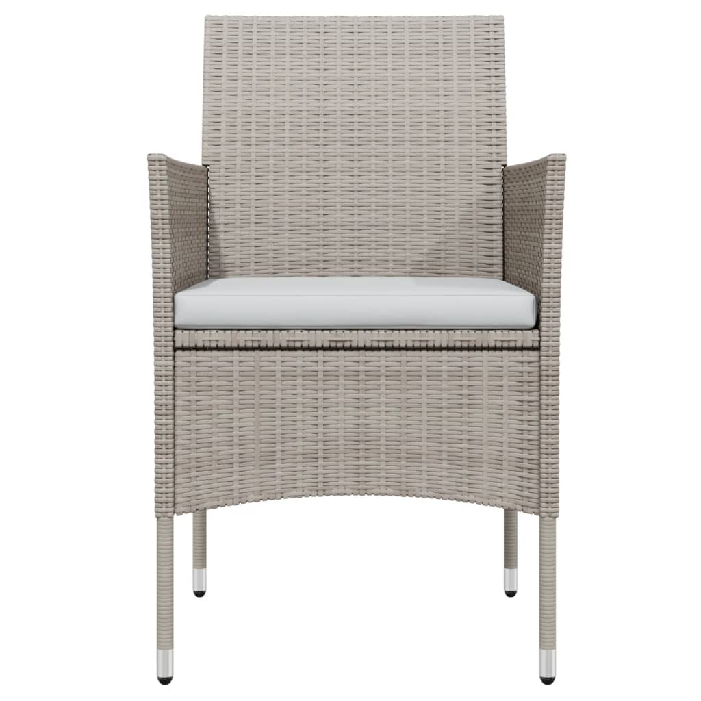 Mobilier de salle à manger de jardin coussins 5 pièces beige/noir