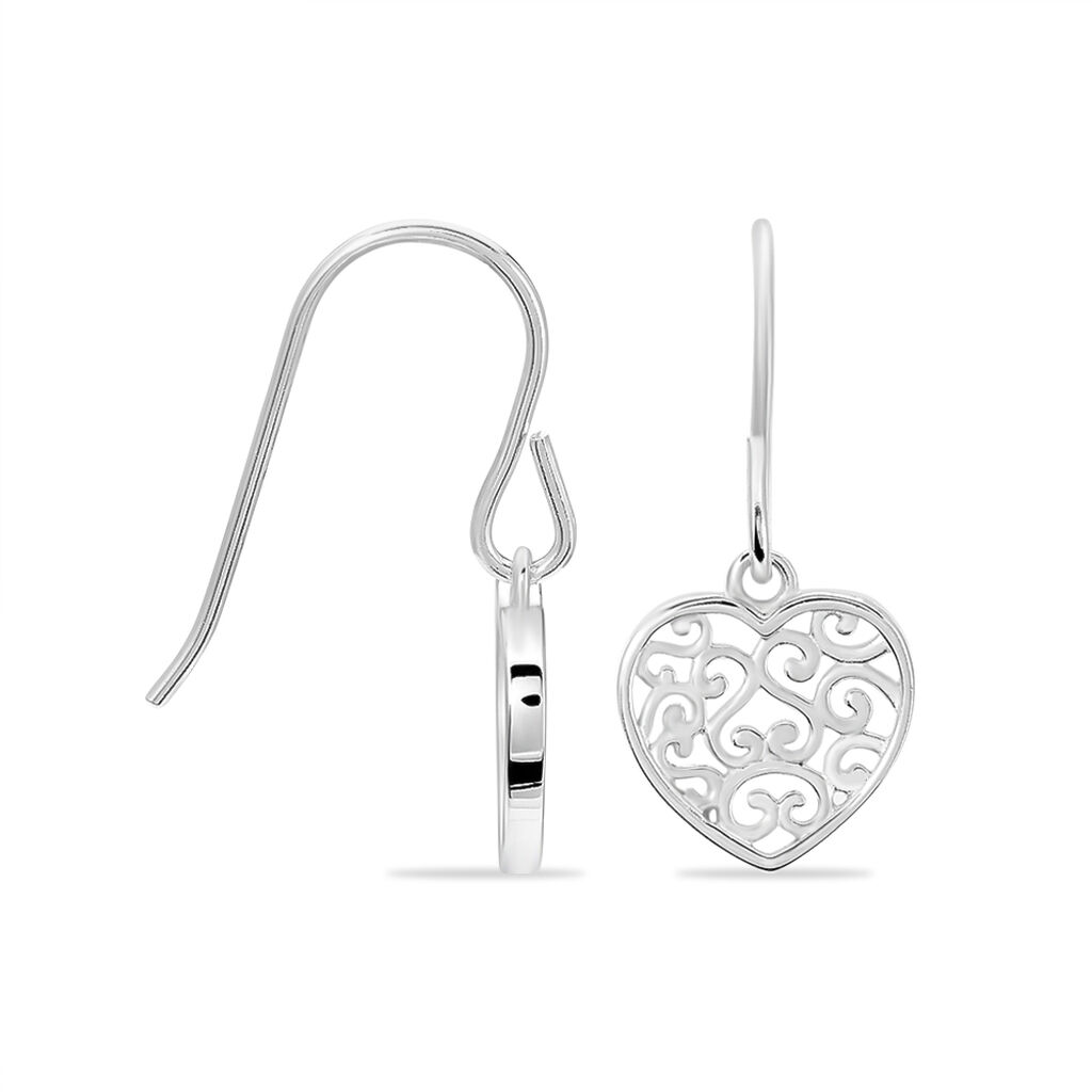 Boucles D'oreilles Pendantes Aelaig Argent Blanc