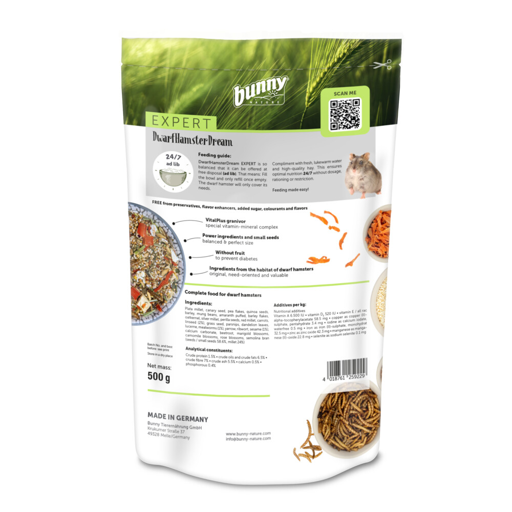 2x Bunny Nature DwerghamsterdroomExpert500 gr