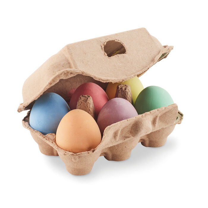 GiftRetail MO6479 - TAMAGO 6 craies dans une boîte à œufs