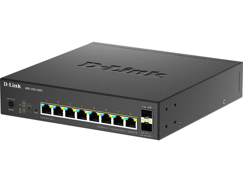 D-Link PoE Switch DMS-1250-10SPL 10 Port 8-Port Multi-Gigabit Smart Managed Switch