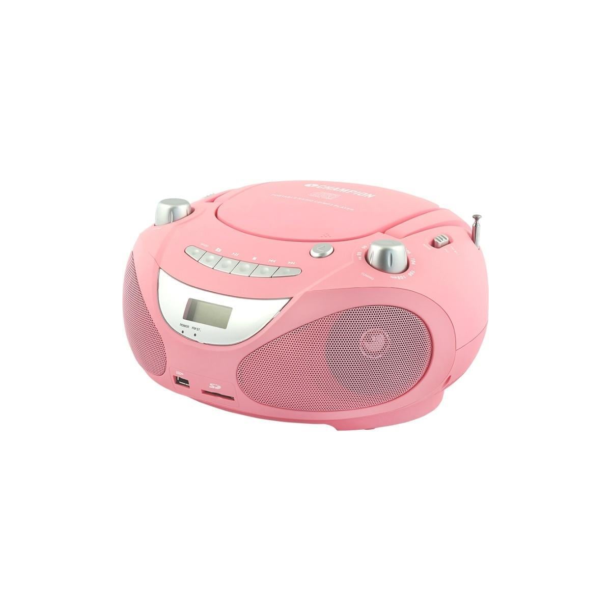 Champion Boombox CD/Radio/MP3/USB Pink