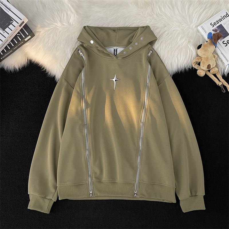 Trimecca - Effen oversized hoodie met studs