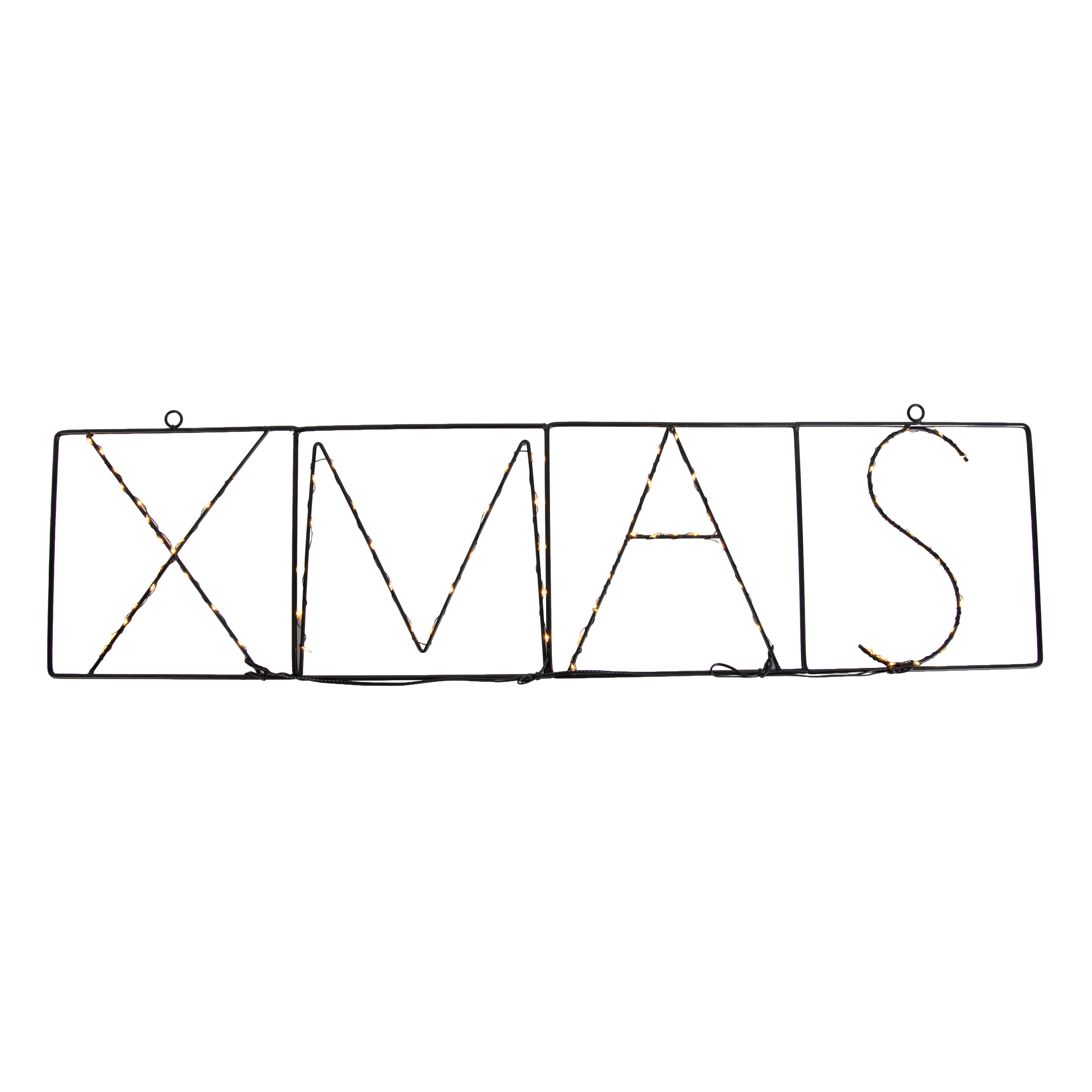 Kerst wandlamp zwart XMAS incl. LED met timer IP44 - Yoro