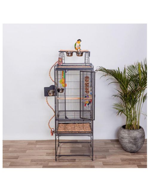 Keddoc Vogelkooi Denver - Vogelverblijven - 50x50x154 cm Donkergrijs