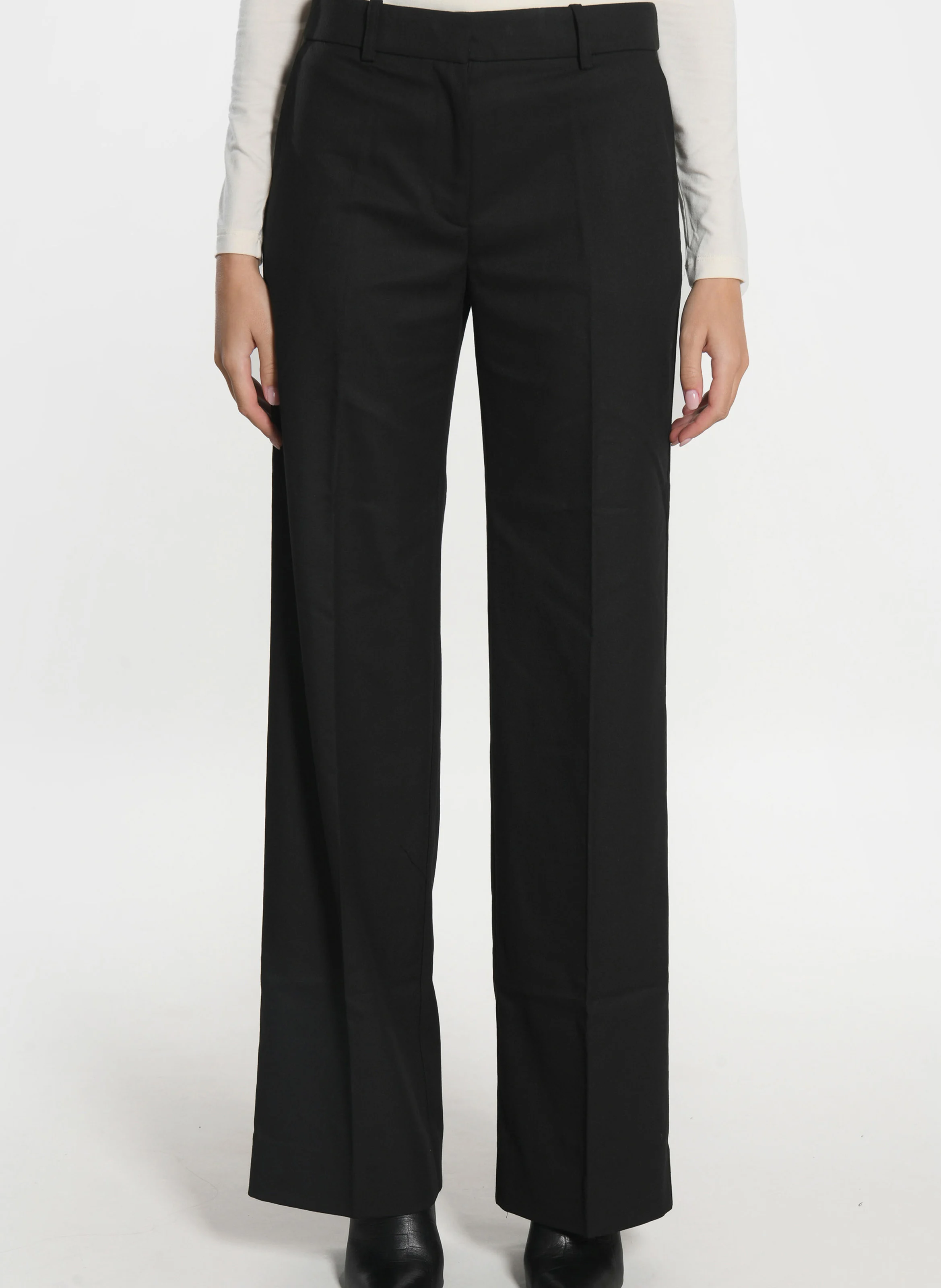 SHEILA - Pantalon de costume large | Noir