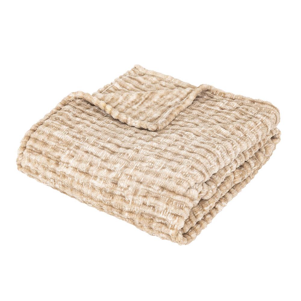 Atmosphera Plaid flanelle 3D Beige Atmosphera Viggo 125x150 cm