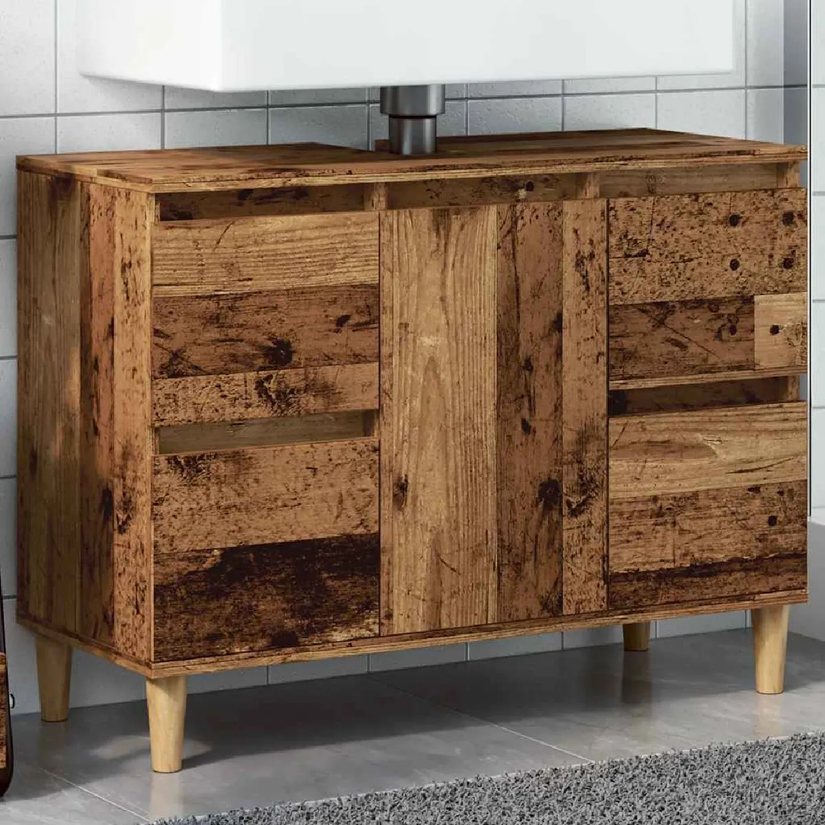 vidaXL Armoire d'évier Vieux bois