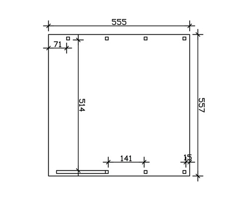 SKAN HOLZ Friesland dubbele carport met inrijboog en paalankers 557x555 cm geïmpregneerd
