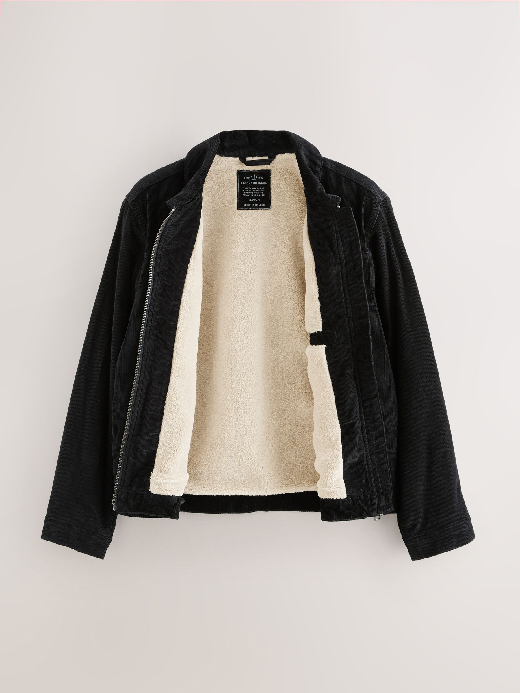 Zwart - Corduroy Borg Lined Jacket