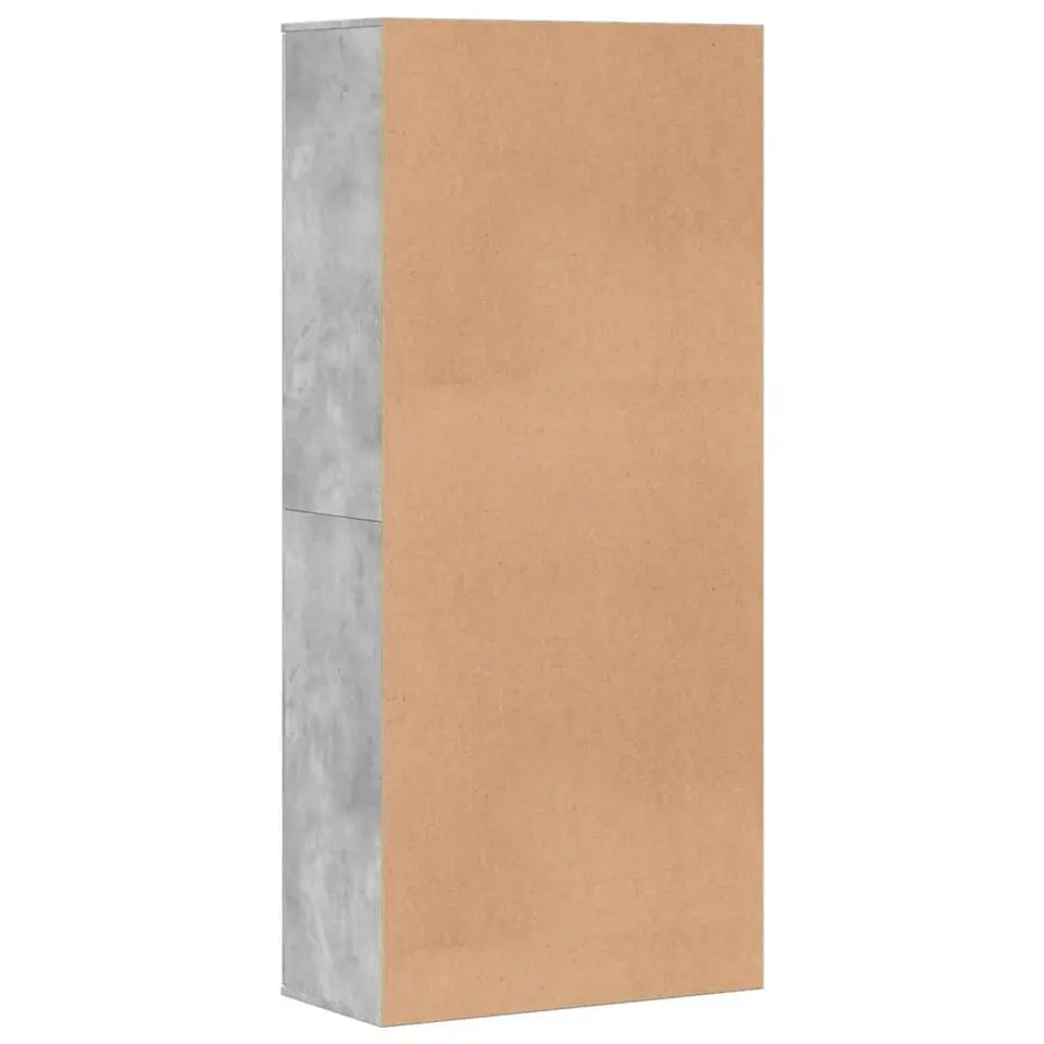 vidaXL - Hoge Schoenenkast met 7 lagen en 2 deuren - Betongrijs - 80x39x178 cm