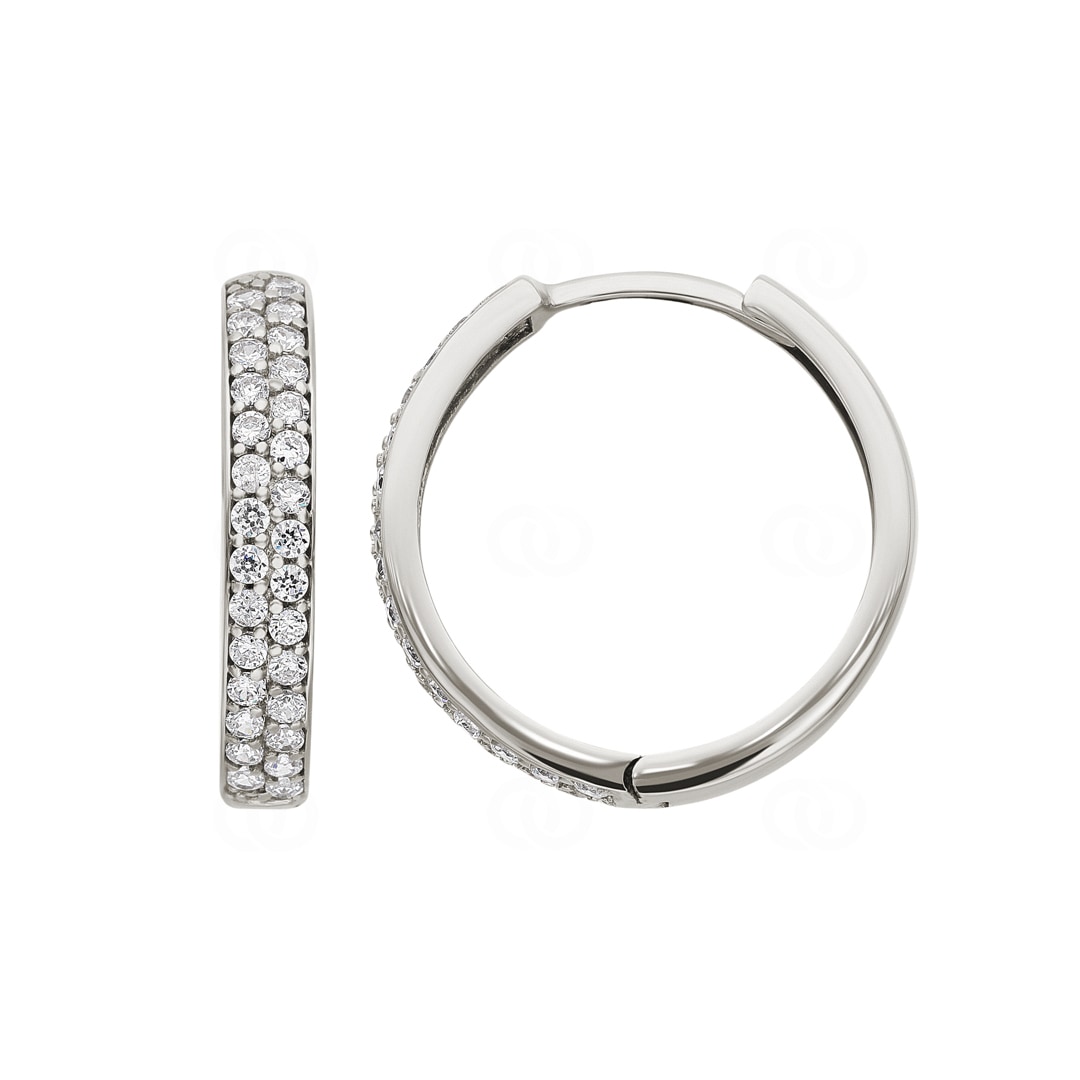 Kreolen 750/18 K Weissgold mit Zirkonia Ø 25mm