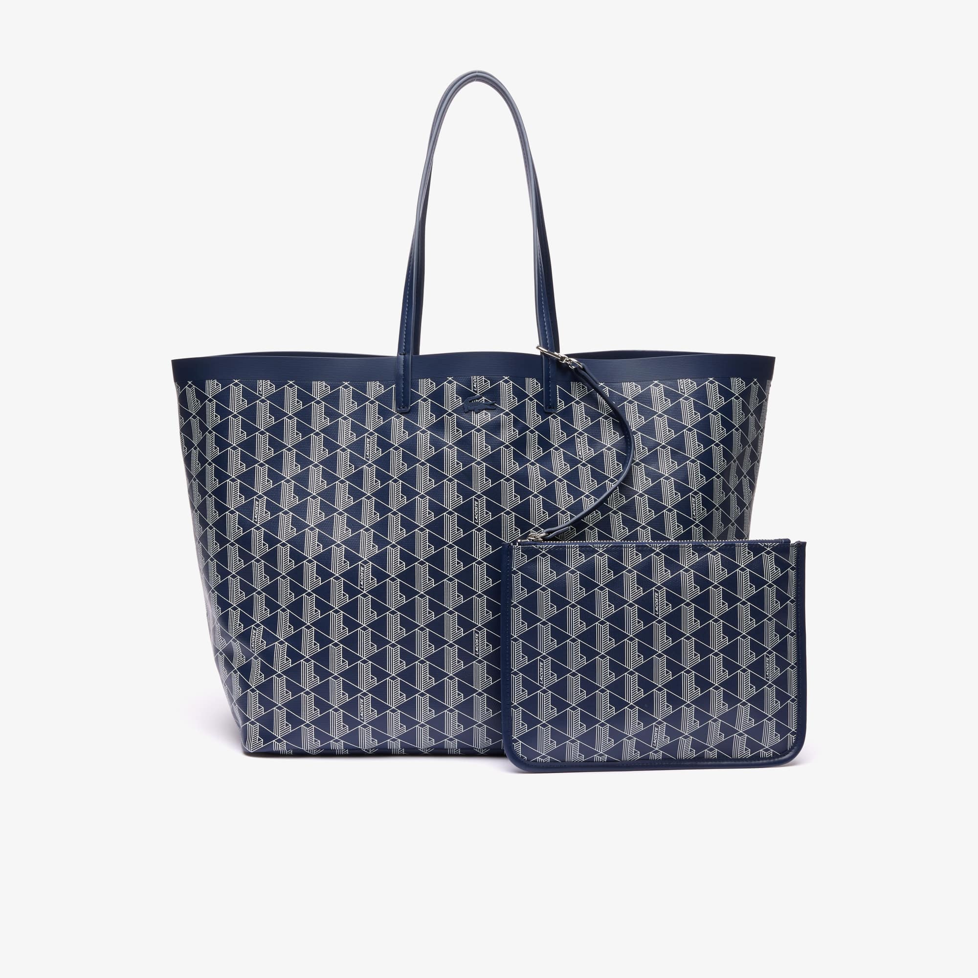 Grand sac cabas Zely monogramme en toile enduite Sacs à main & Cabas - Bleu - Lacoste - Femme