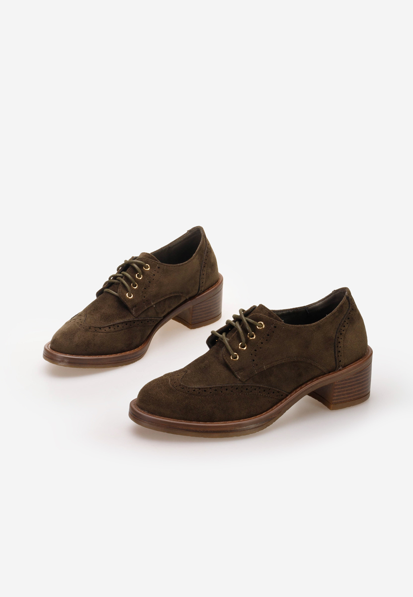 Chaussures à talon et lacets vert Slick