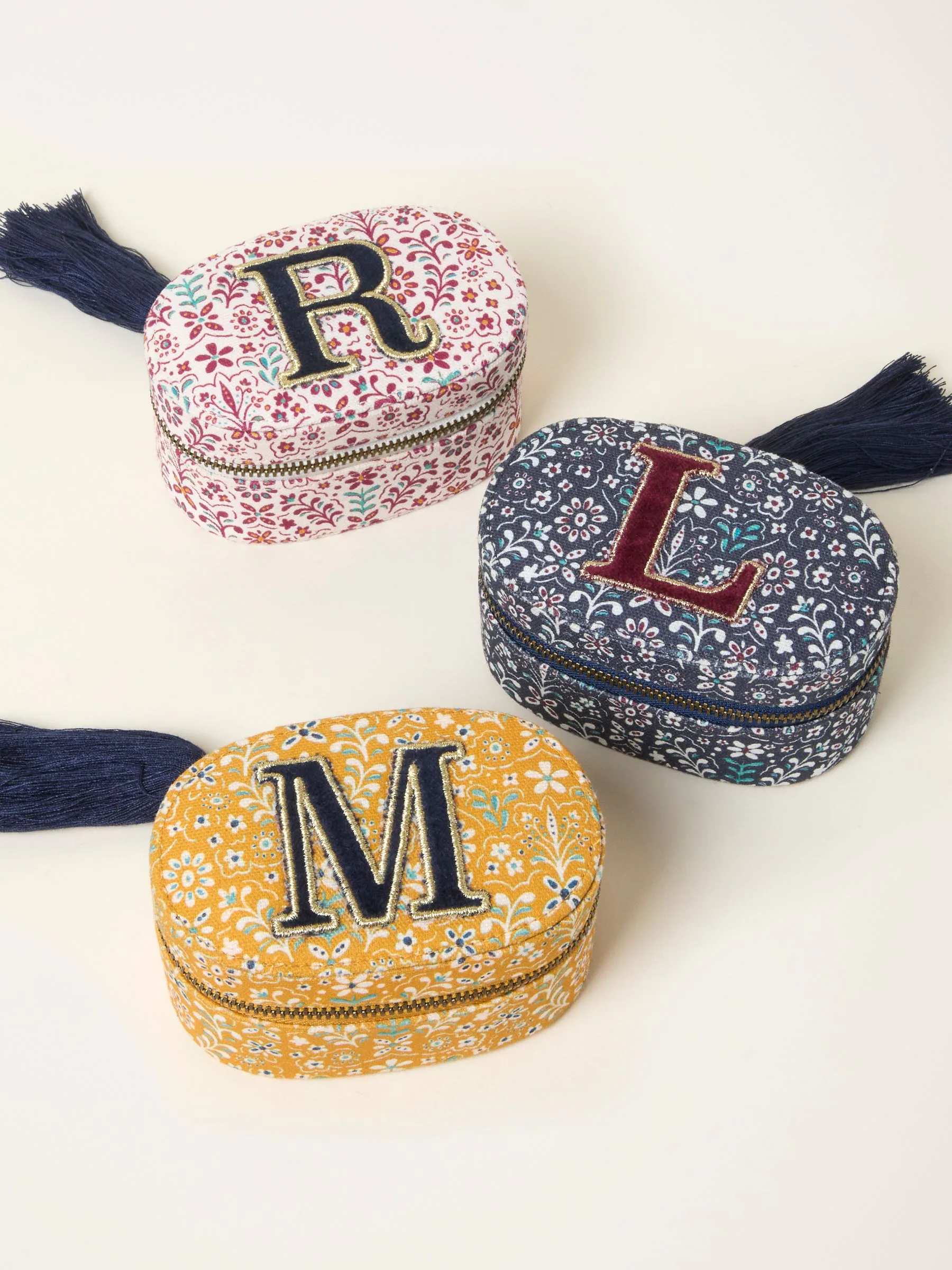 FatFace Alphabet Floral Travel Jewellery Box