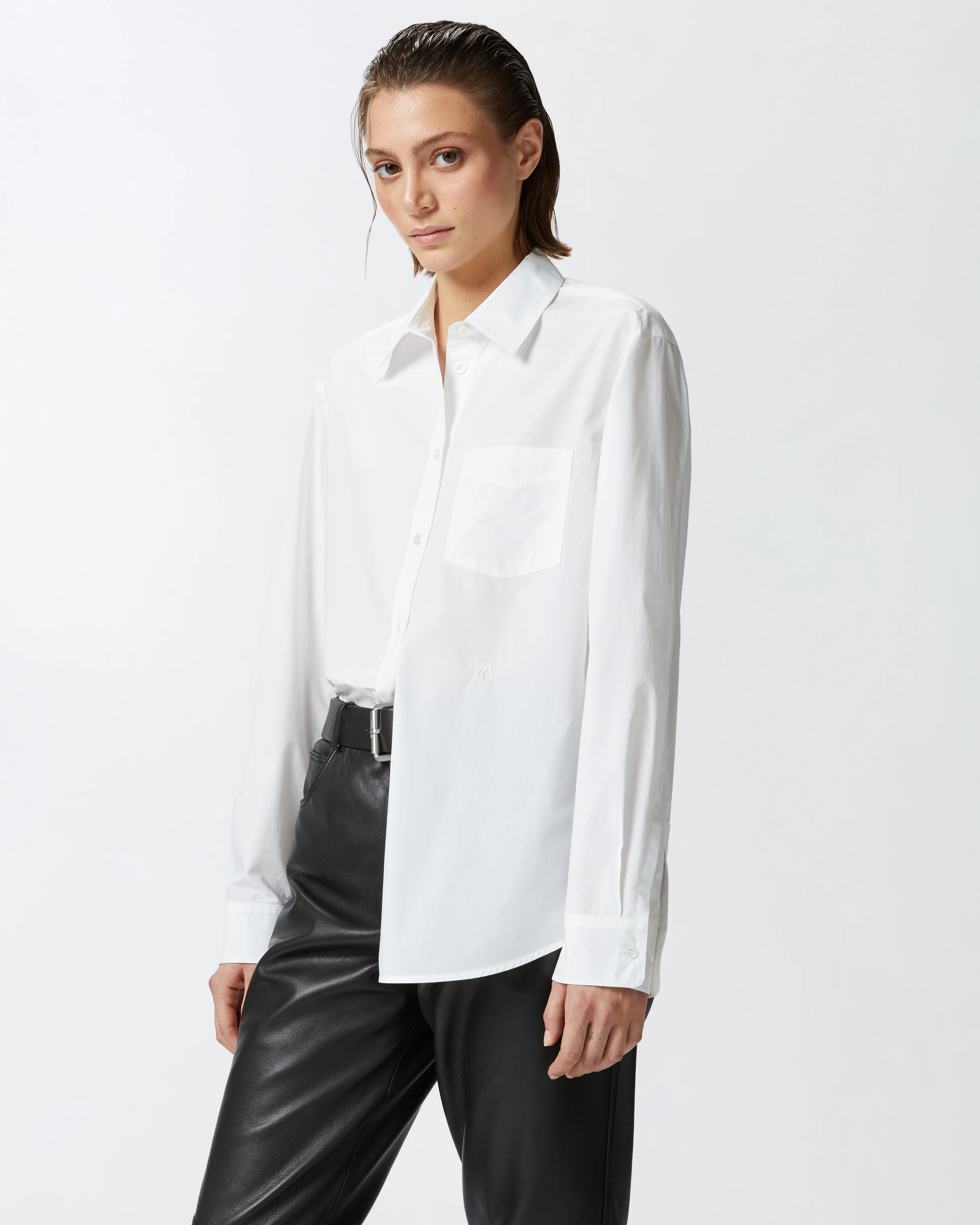 Chemise classique en popeline | Blanc