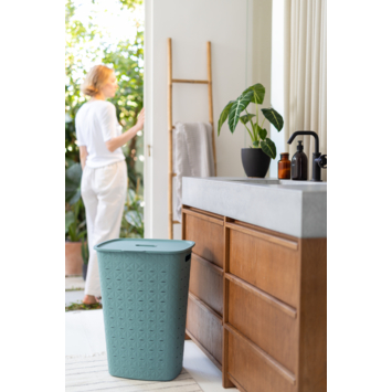 Curver Softex Wasmand met deksel 56L - Blauwgroen