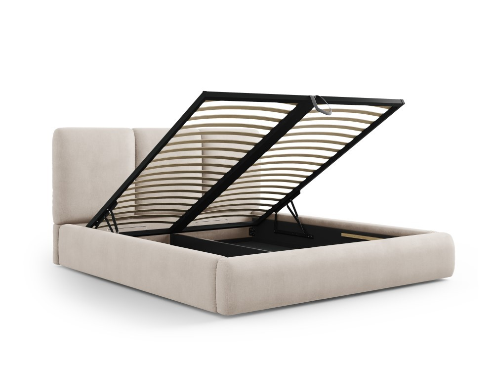 Windsor & Co Horizon Bedframe met Opbergvak - 180 x 200 cm - Chenille - Beige