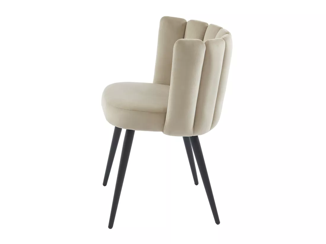 Lot de 2 chaises en velours et métal noir - Beige - PRANILA de Pascal MORABITO