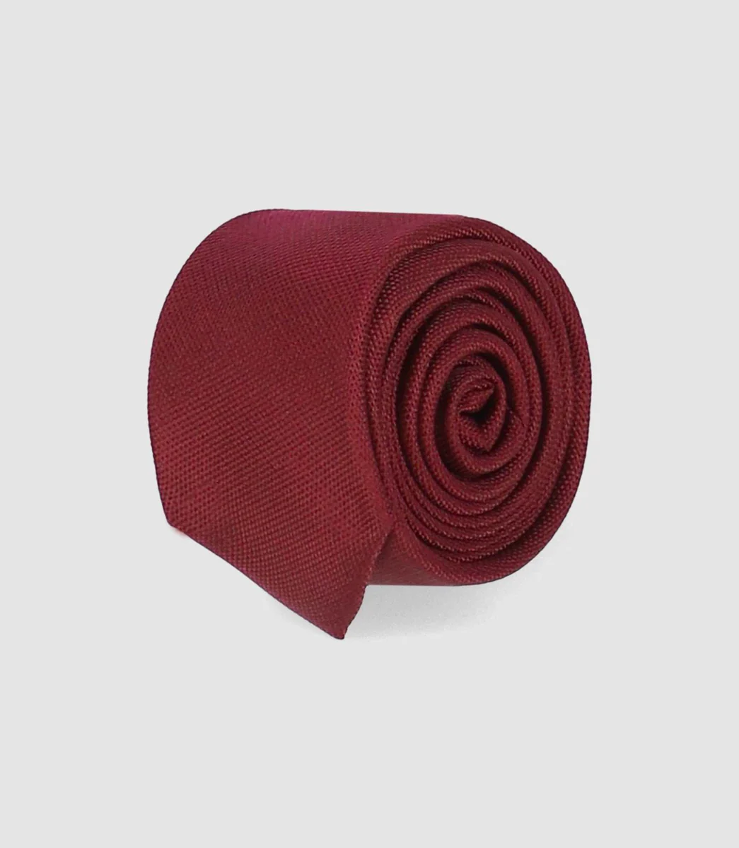 Cravate unie 5cm slim bordeaux MIRAN