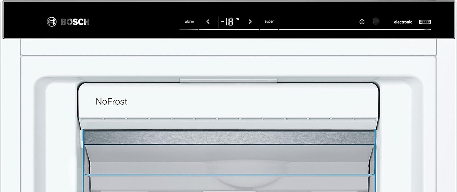 Bosch GSN51AWDV Serie 6 XXL-Gefrierschrank, 161 x 70 cm extra breit, 289 L, NoFrost nie wieder abtauen, LED-Beleuchtung gleichmäßige Ausleuchtung, BigBox Platz für großes Gefriergut, Weiß