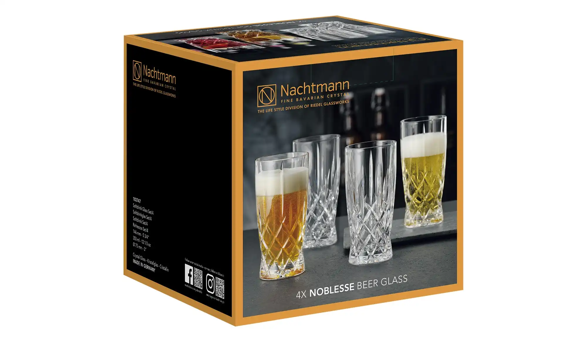Nachtmann Softdrinkglas, 4er-Set Noblesse