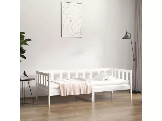 Lit de jour sans matelas blanc 90x190 cm bois de pin massif