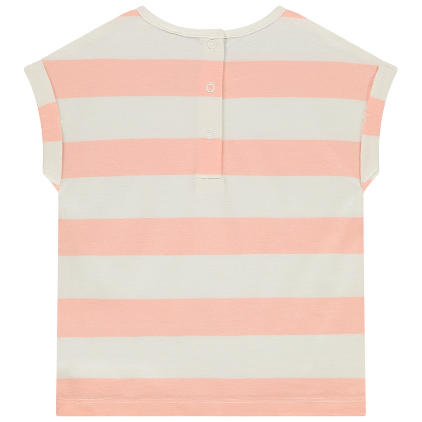 T-shirt manches courtes rayé print Minnie  pour bébé fille
