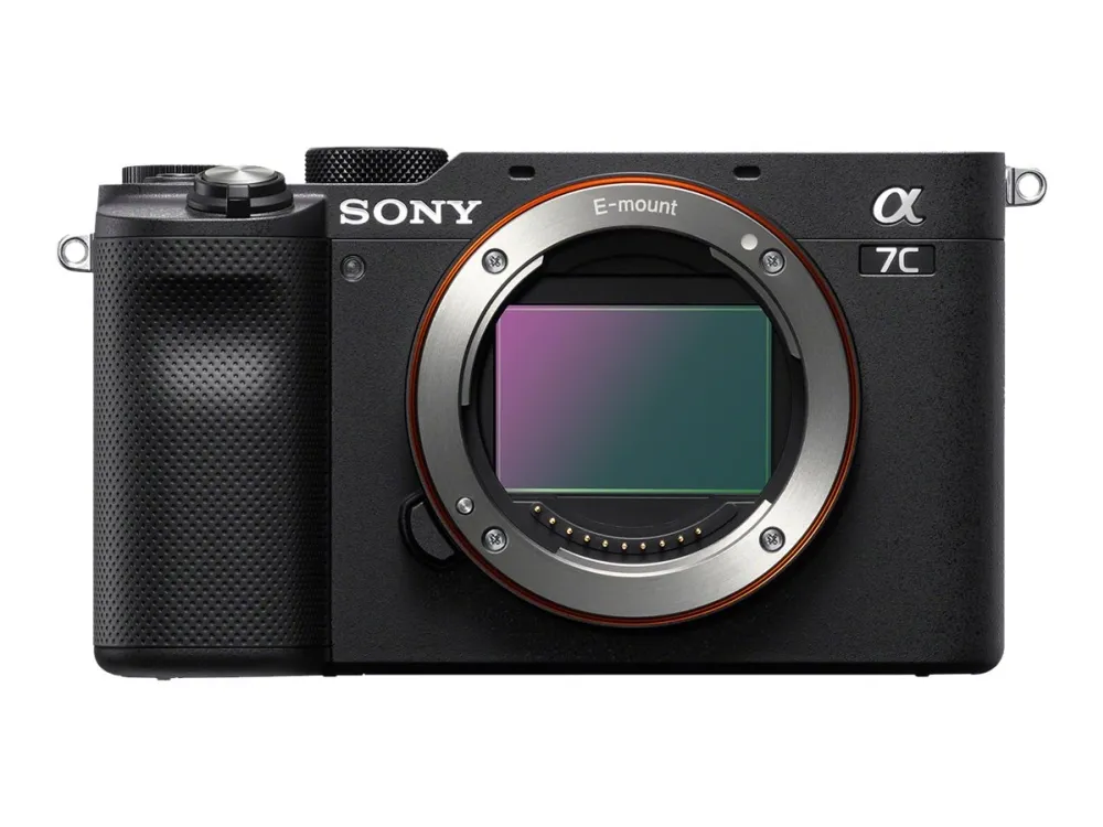 Sony a7C ILCE-7CL - Digitalkamera - spejlløst - 24.2 MP - Full Frame - 4K / 30 fps - 2.1x optisk zoom 28 - 60 mm objektiv - Wireless LAN, NFC, Bluetooth - sort