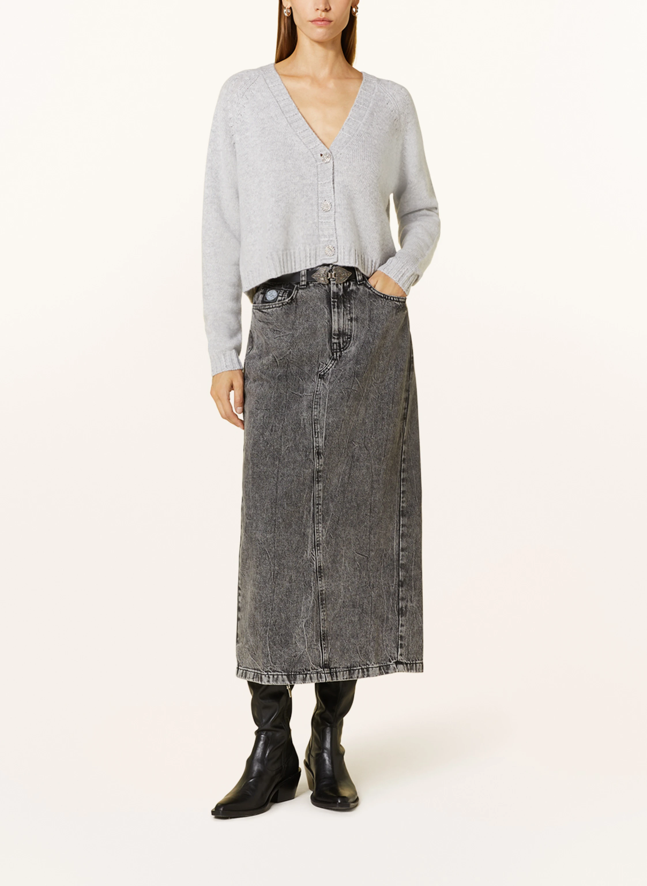 ba&sh Strickjacke CLAPAM aus Cashmere mit Schmucksteinen