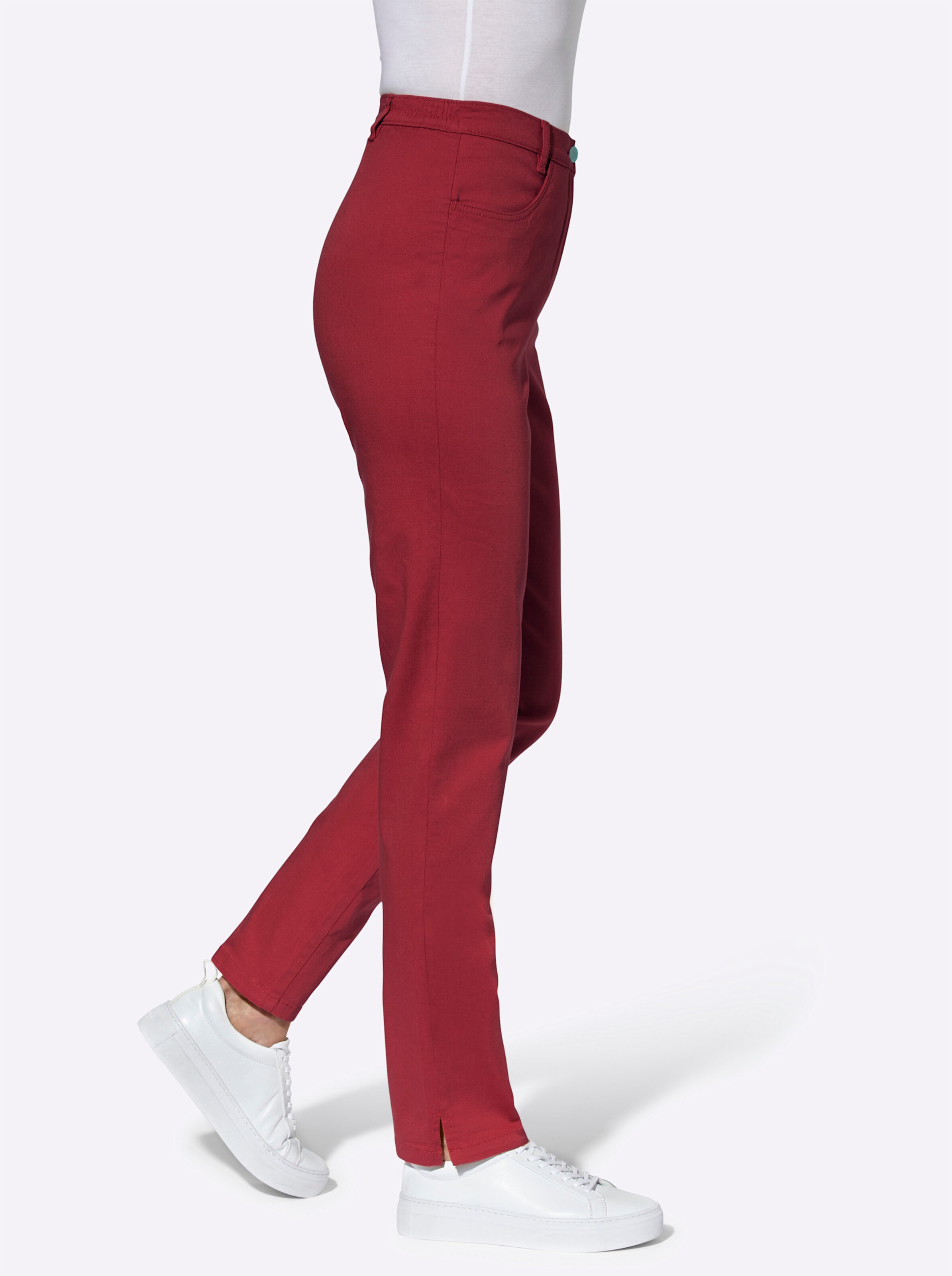 5-Pocket-Jeans in weinrot