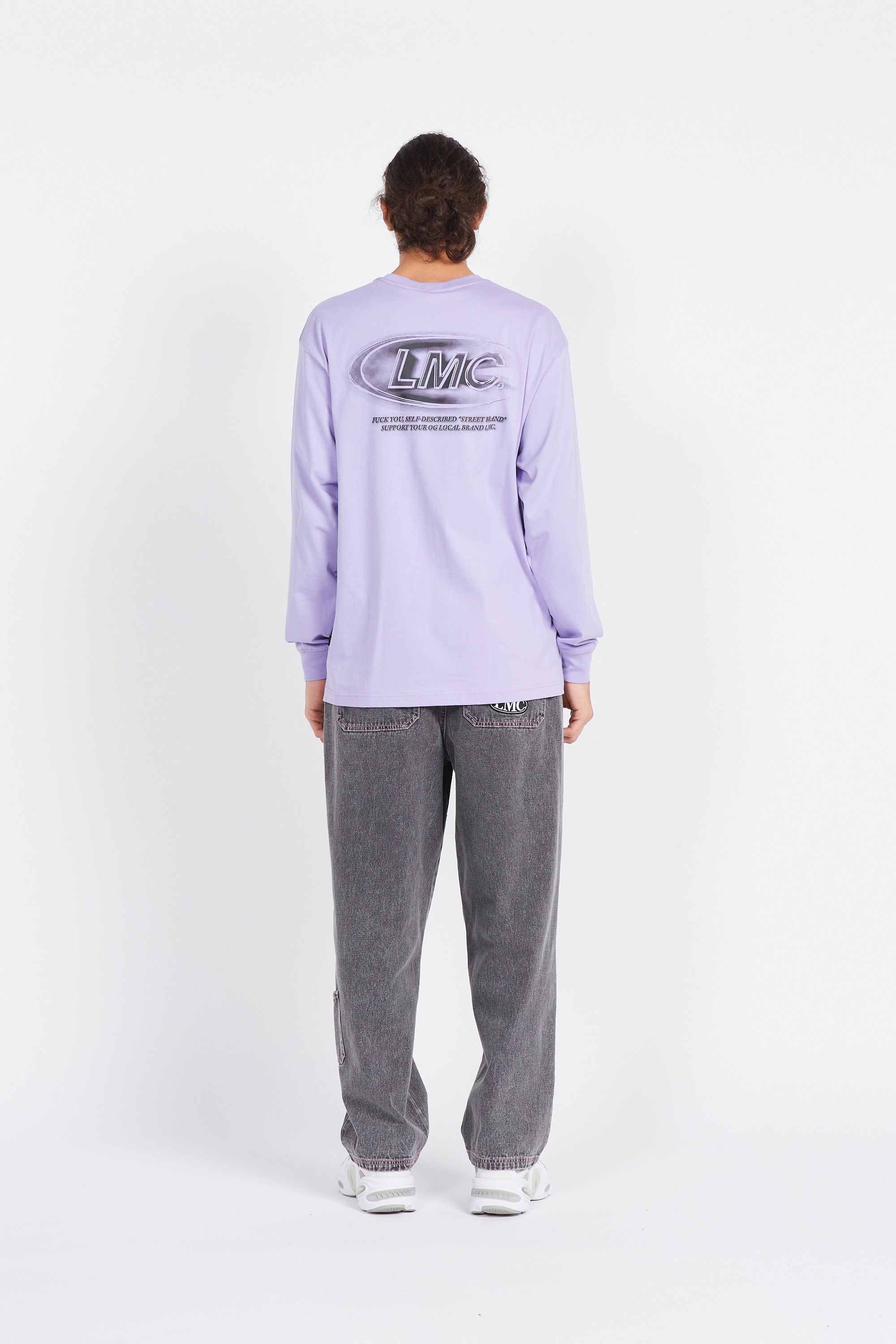 LOST MANAGEMENT CITIES T-shirt CREW LONG SLV TEE Blanc