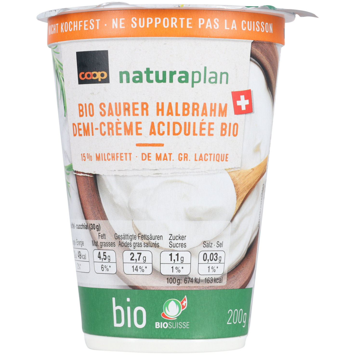 Naturaplan Bio Saurer Halbrahm 15% -