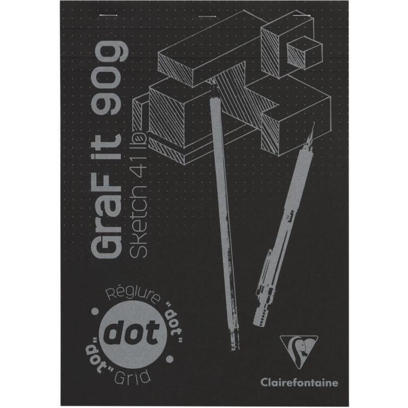 GraF'it dot bloc agrafé 80F A4 90g - Noir
