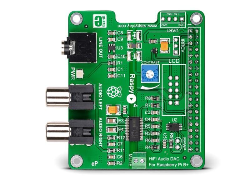 Raspberry Pi Soundkarte Microelektronika RaspyPlay4 HiFi-Audiokarte für Raspberry Pi