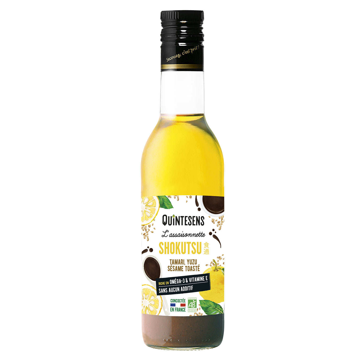 Vinaigrette bio Shokutsu (sésame toasté, yuzu, Tamari) 100% naturelle sans émulsion