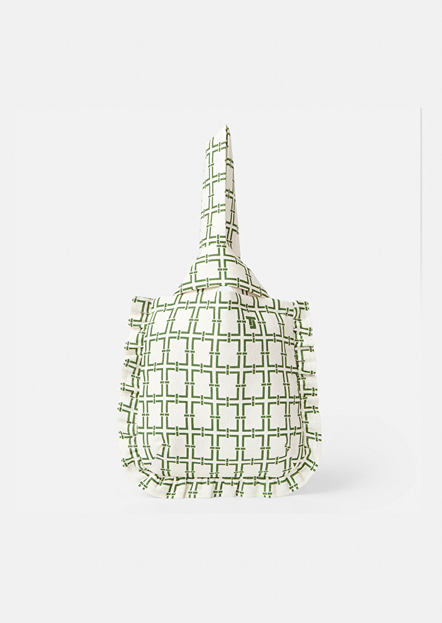 Sac Soledadécru à motif graphique vert