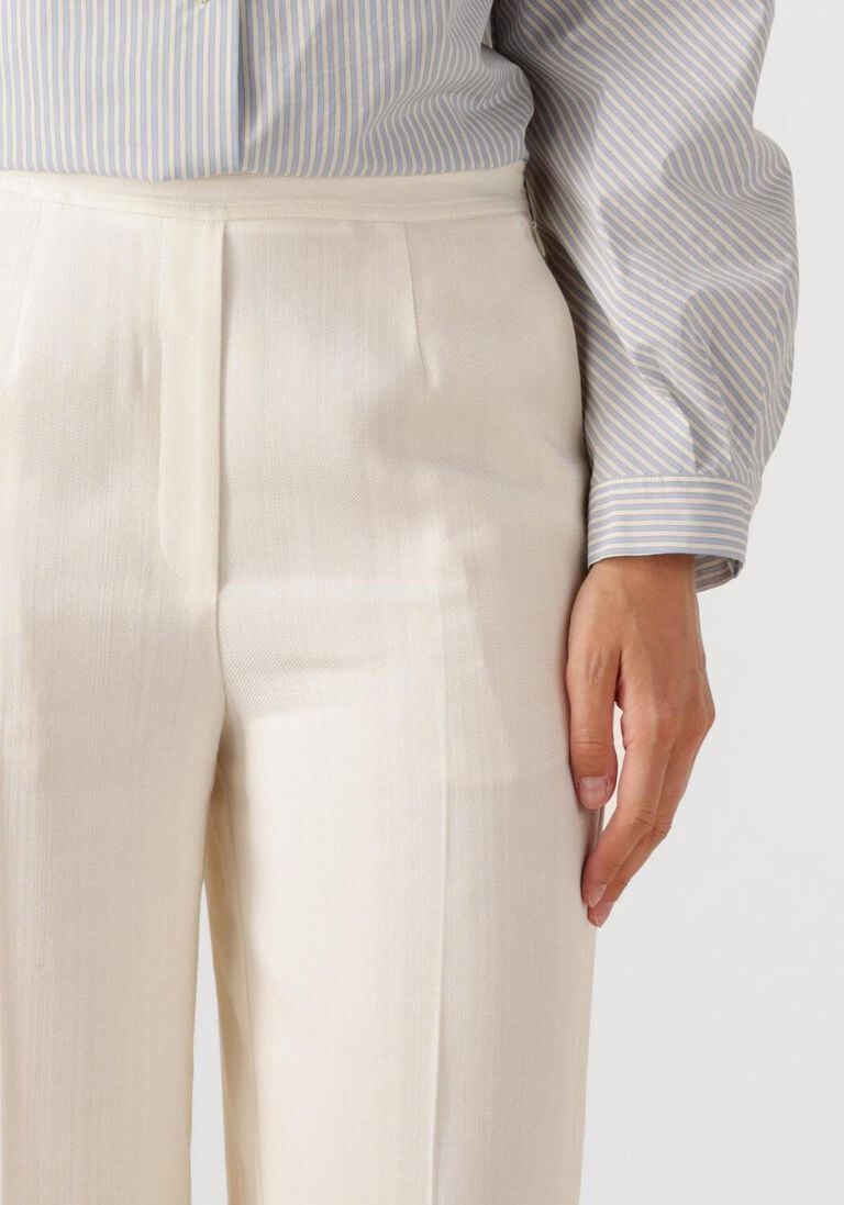 creme forte forte pantalon viscole wool slubbed high waist pants