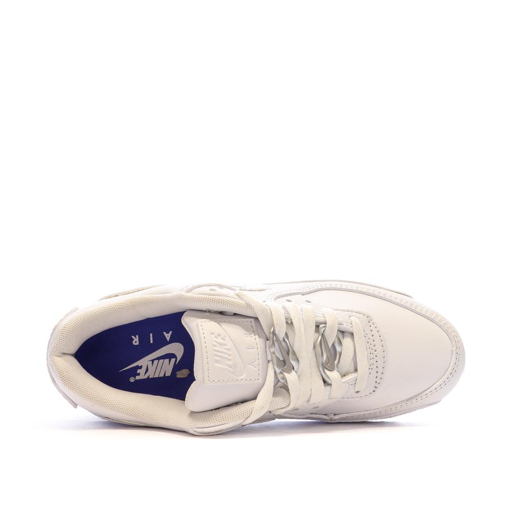 Nike Baskets Blanches/Argenté Femme Nike Air Max 90